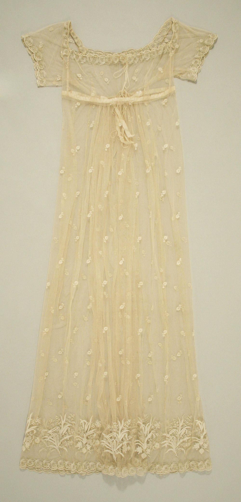 Regency Period 1805-1810 Net Cotton Lace Dress