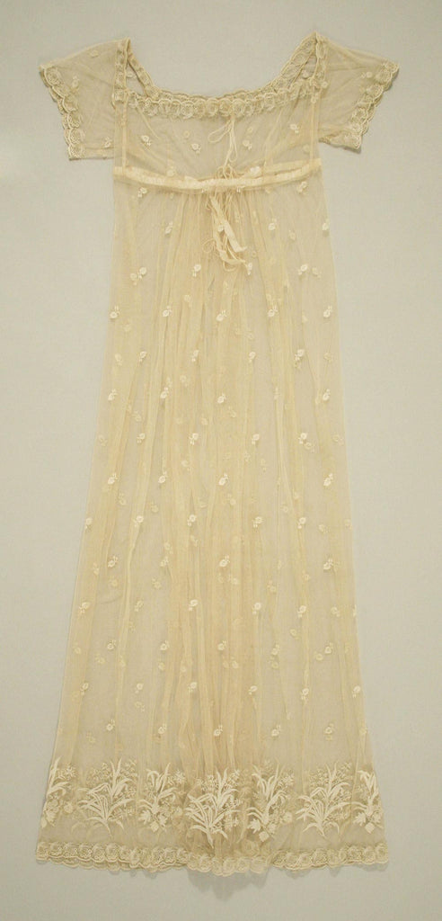 Regency Period 1805-1810 Net Cotton Lace Dress