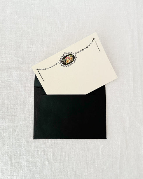 Black Bouquet Notecard Set