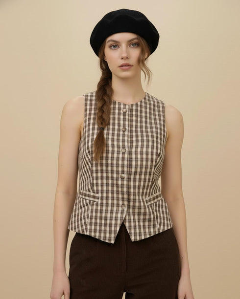 Dronghan Plaid Vest