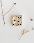 Ceramic Block Flower Frog - White Patina