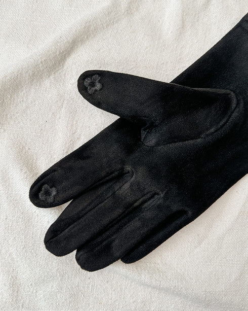Martigny Button Gloves - Black
