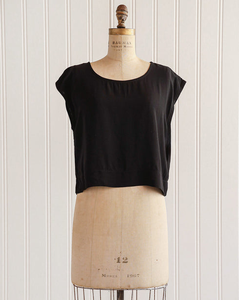Riley Linen Top - Black