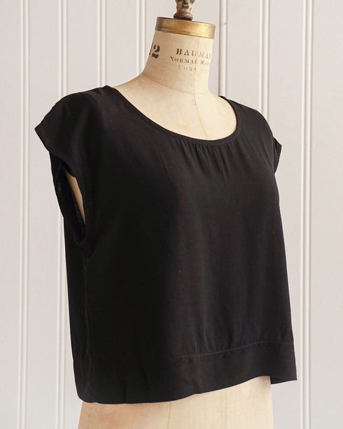 Riley Linen Top - Black