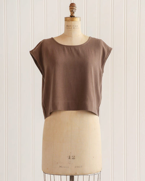 Riley Linen Top - Brown