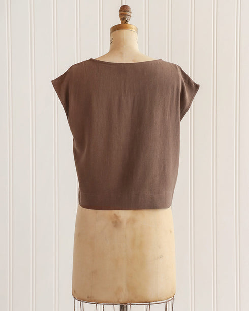 Riley Linen Top - Brown