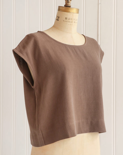 Riley Linen Top - Brown