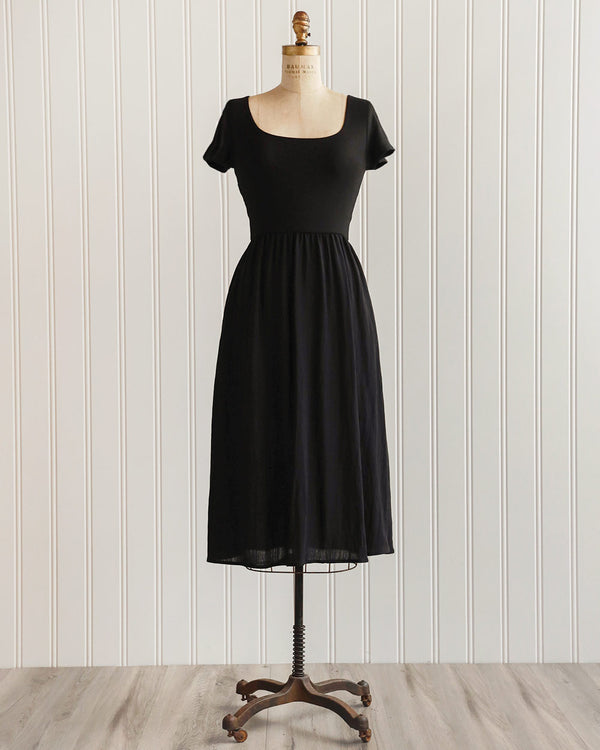 Lenora Black Midi Dress