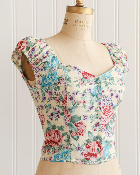 Rosette Linen Top