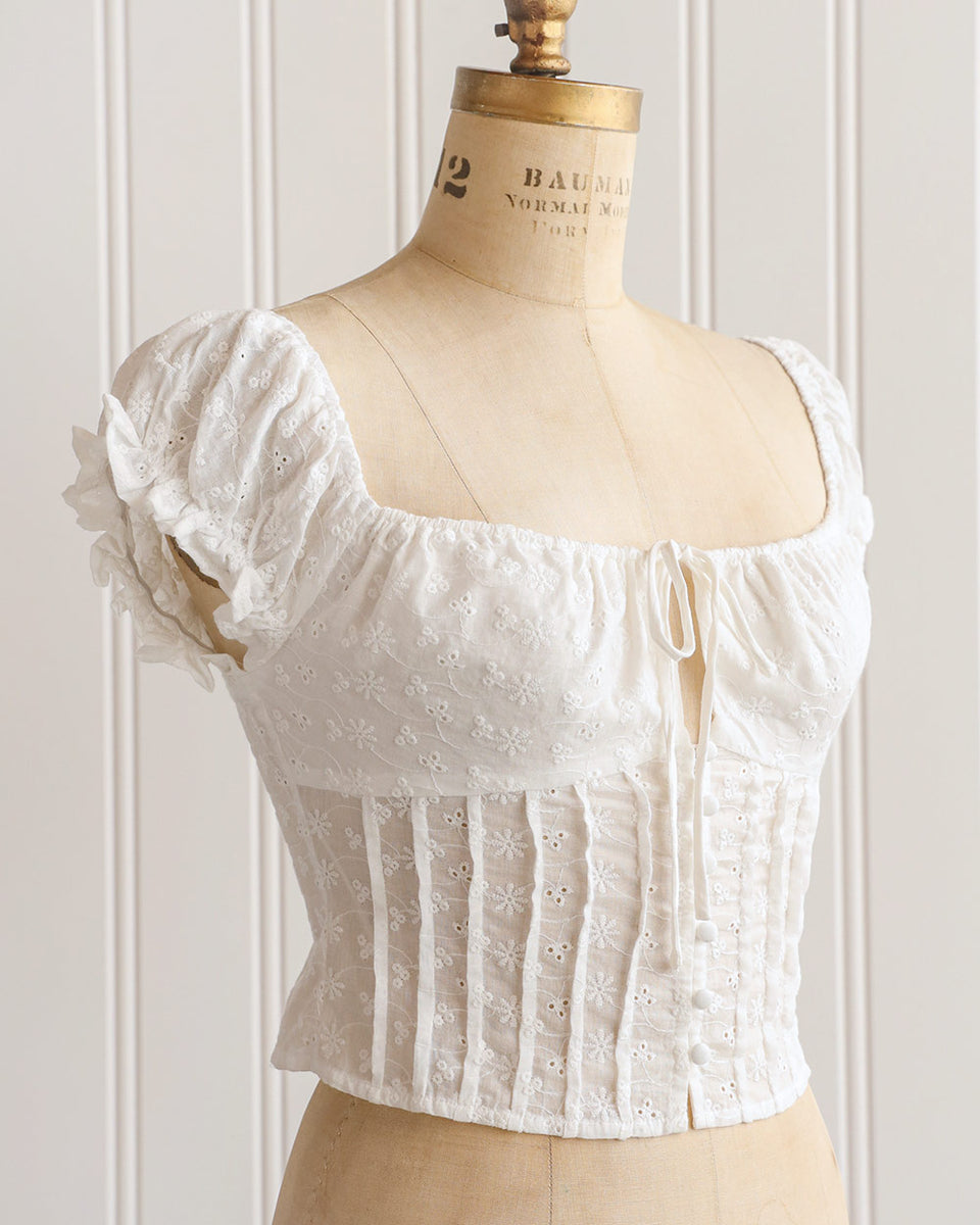 Romantic & Feminine Vintage Inspired Tops & Blouses / Bella Eyelet Top – Adored Vintage