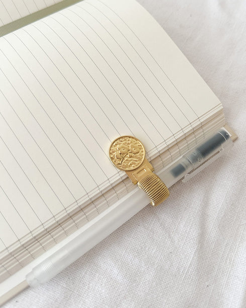 Floral Coin Metal Pen Clip