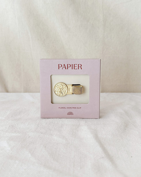 Floral Coin Metal Pen Clip
