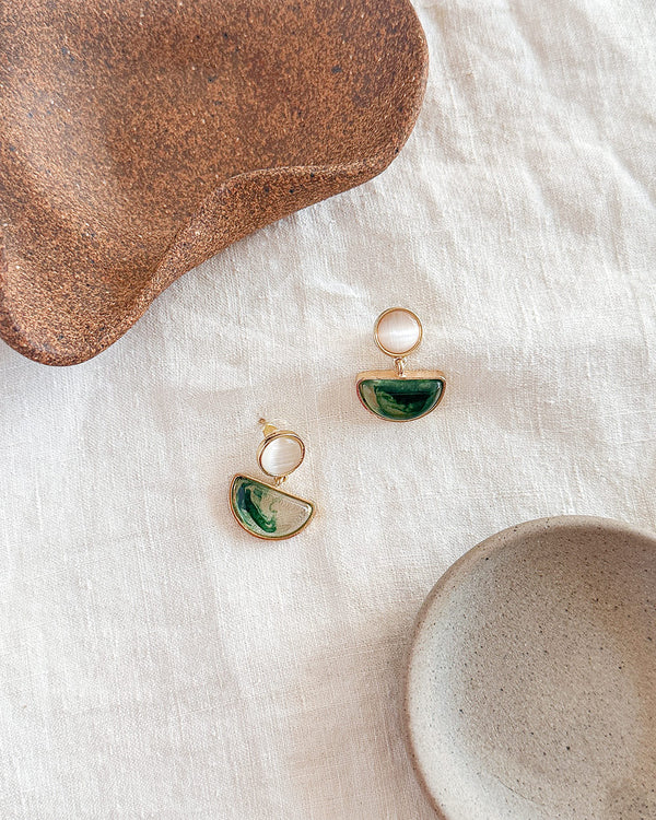 Verdant Moon Earrings