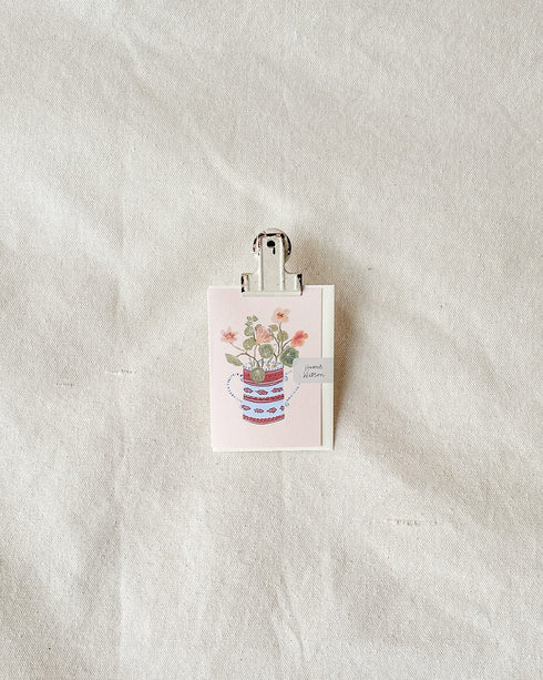 Apricot Nasturtium Mini Card