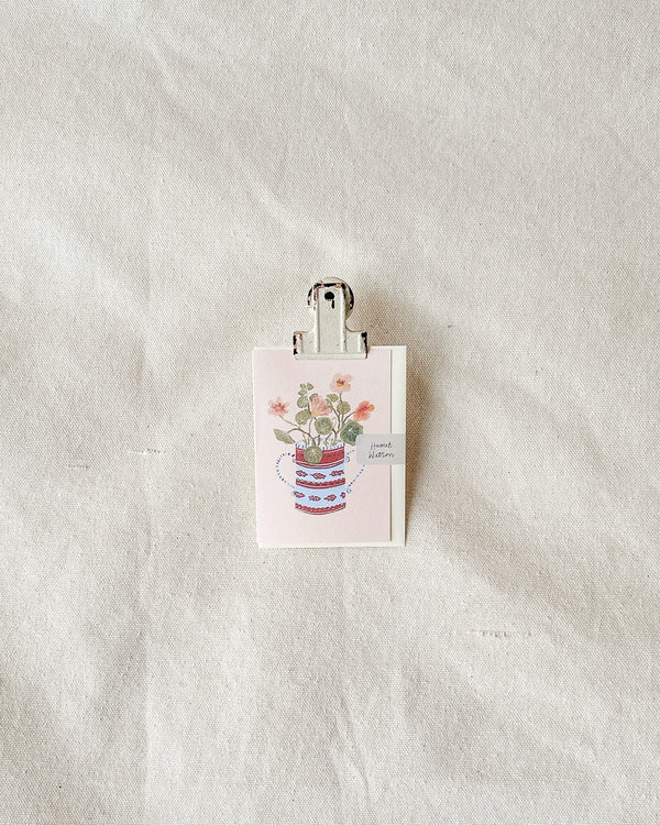 Apricot Nasturtium Mini Card