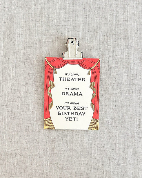 It’s Giving Drama Birthday Card