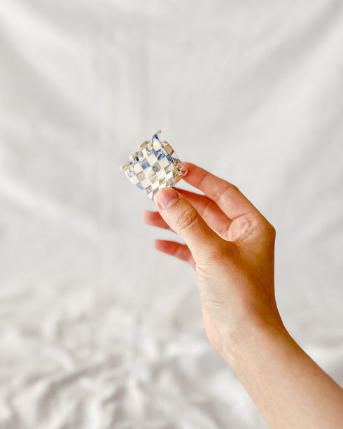 Blue Checkered Mini Hair Claw