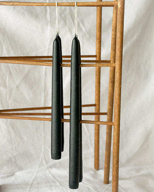 12" Taper Candles - Black