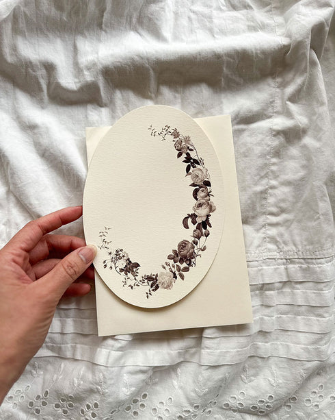 Oval Victorian Floral Card