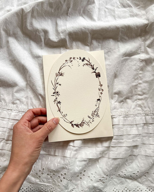 Oval Victorian Floral Card