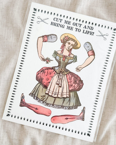Paper Doll Card - Bustle