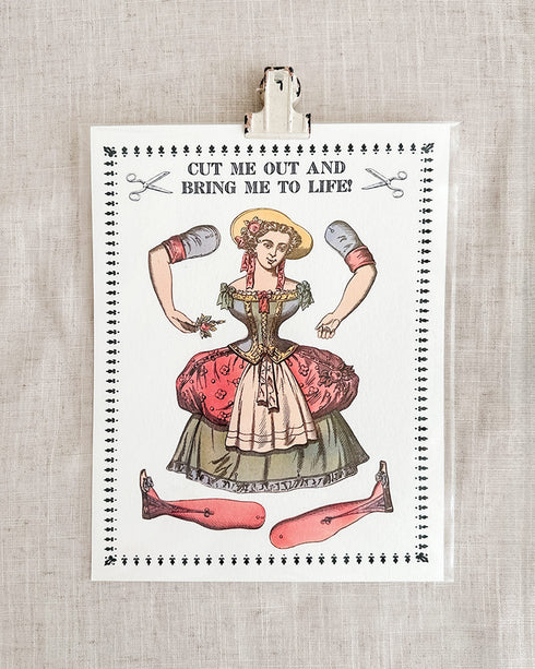 Paper Doll Card - Bustle