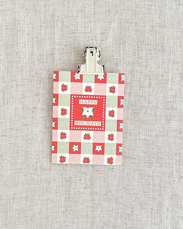 Poinsettia Plaid Card
