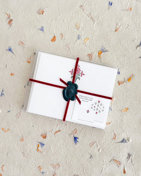 Poinsettia Stationery Set