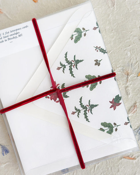 Poinsettia Stationery Set