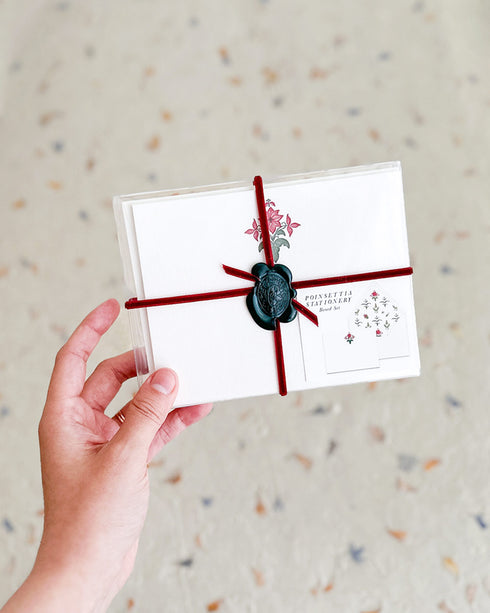 Poinsettia Stationery Set