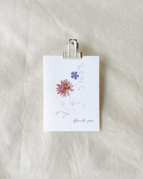 Pressed Flower Card - Thank You