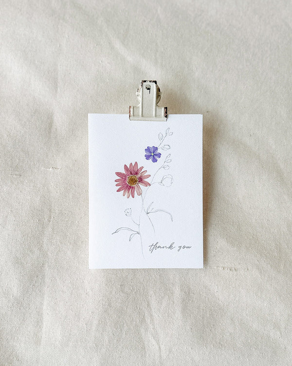 Pressed Flower Card - Thank You