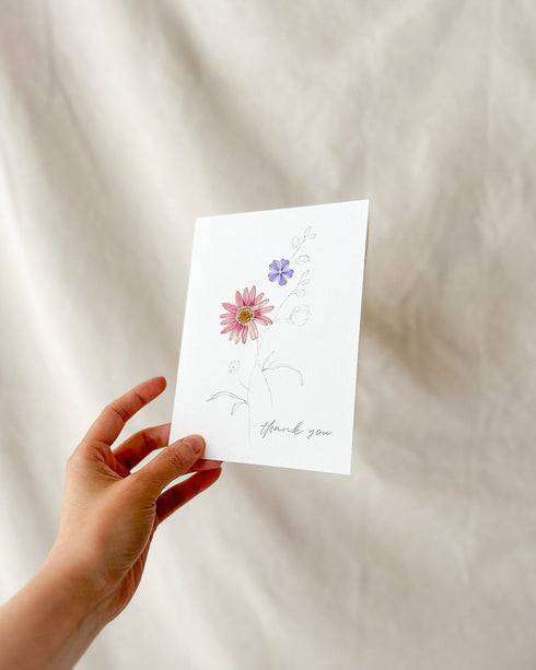 Pressed Flower Card - Thank You