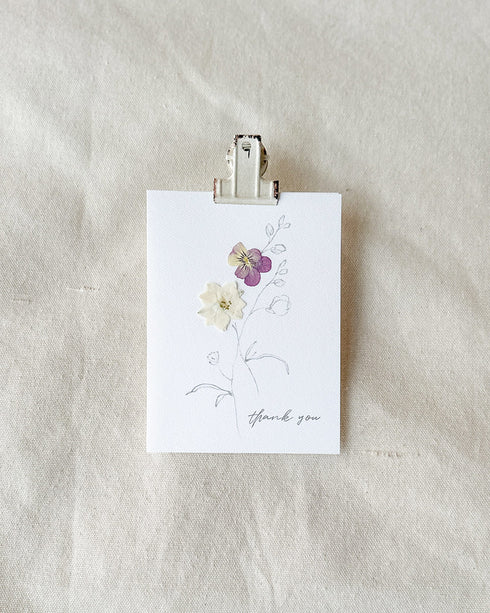 Pressed Flower Card - Thank You