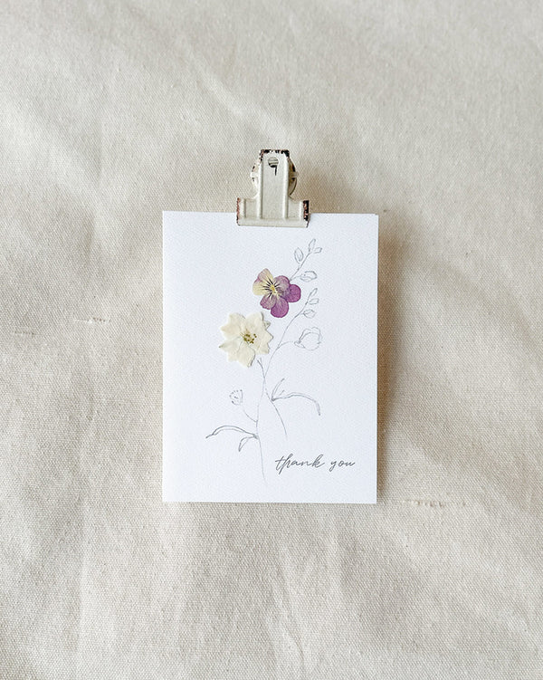 Pressed Flower Card - Thank You