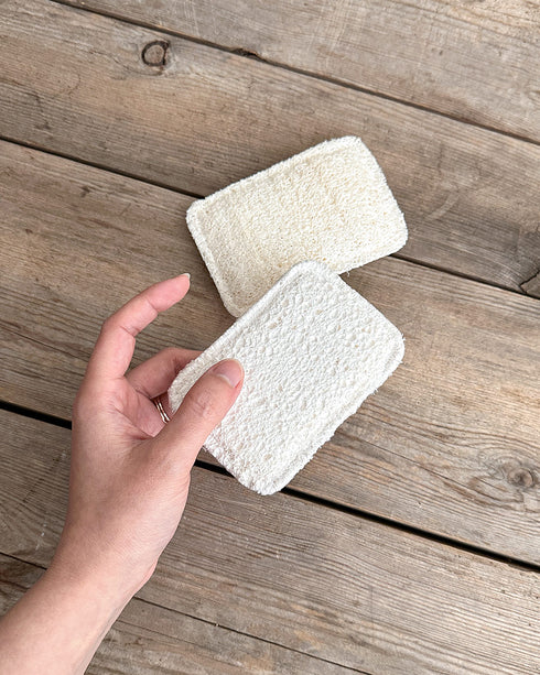 Loofah & Cotton Dish Sponge Set