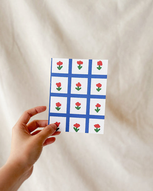 Floral Gingham Card