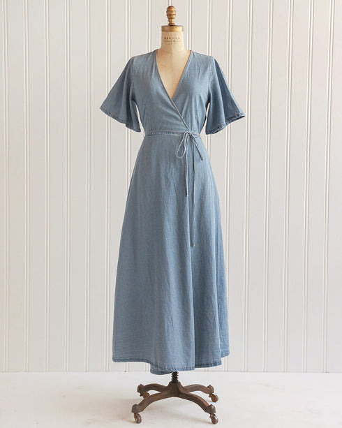 Lydia Chambray Wrap Dress