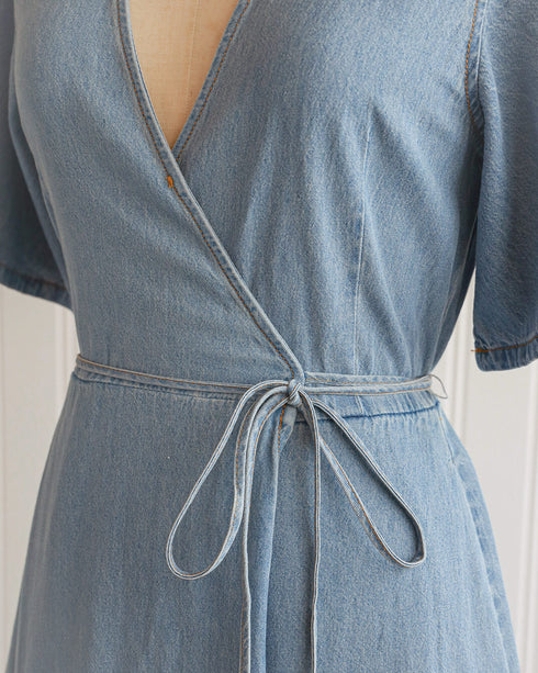 Lydia Chambray Wrap Dress