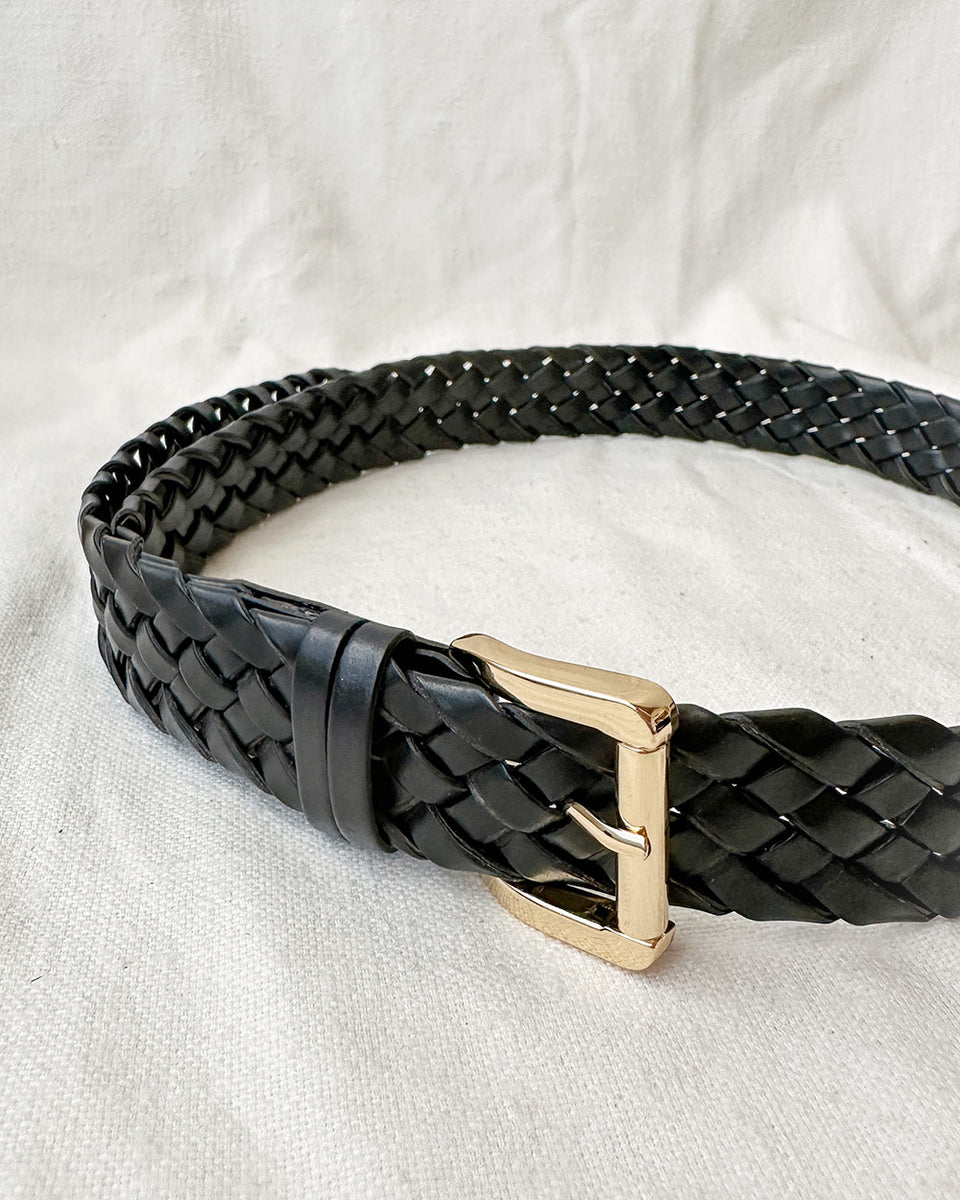 Callie Braided Belt - Black – Adored Vintage display picture 1