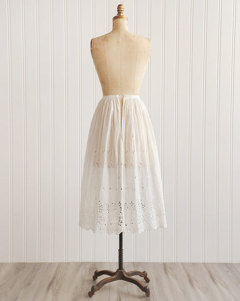 Antique White Cotton Petticoat Skirt / Adored Vintage / Morning Flutters Skirt