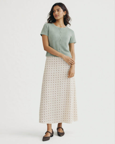 Elyna Dot Skirt - Cream