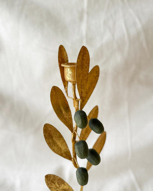 Olive Branch Candle Holder