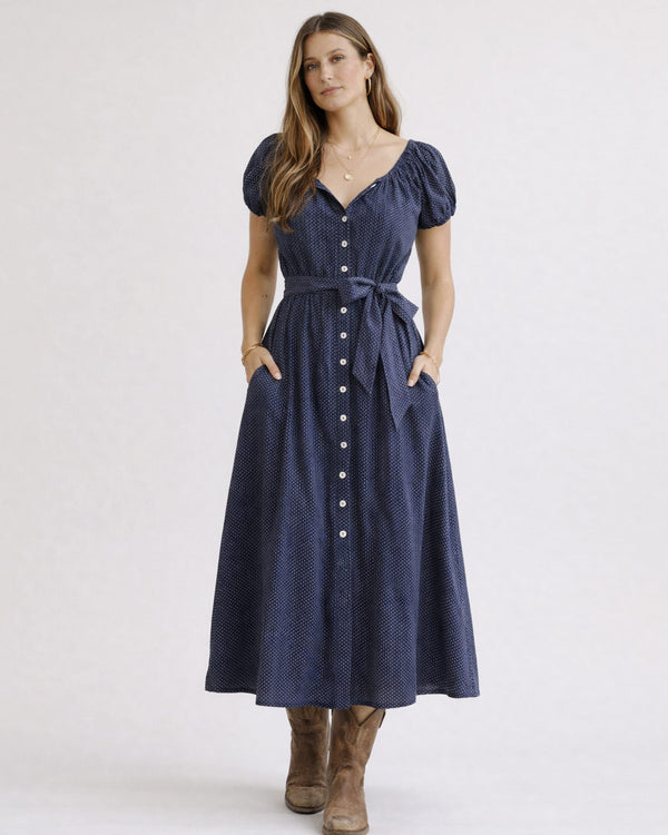 Calais Dress - Navy