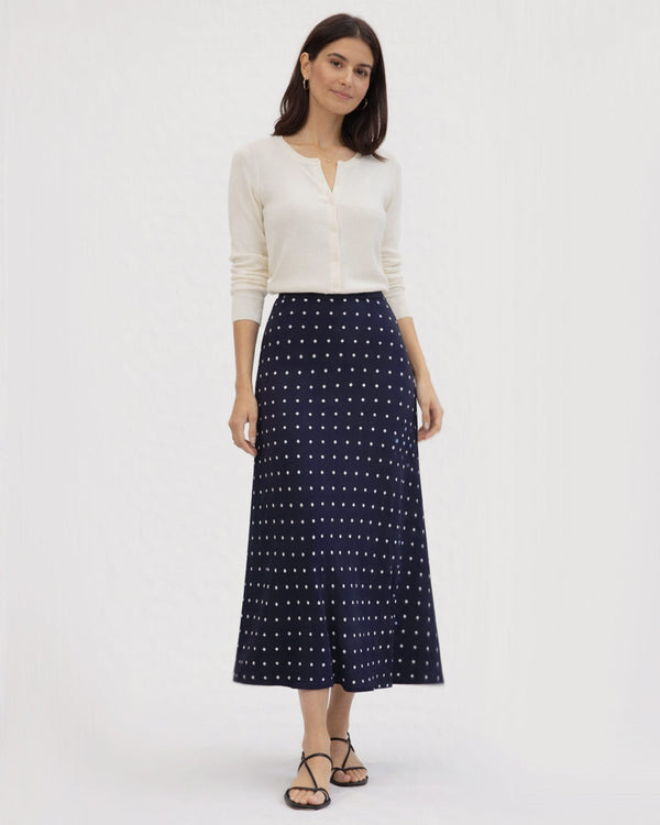 Elyna Dot Skirt - Navy