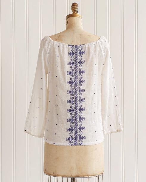 Delilah Embroidered Peasant Top