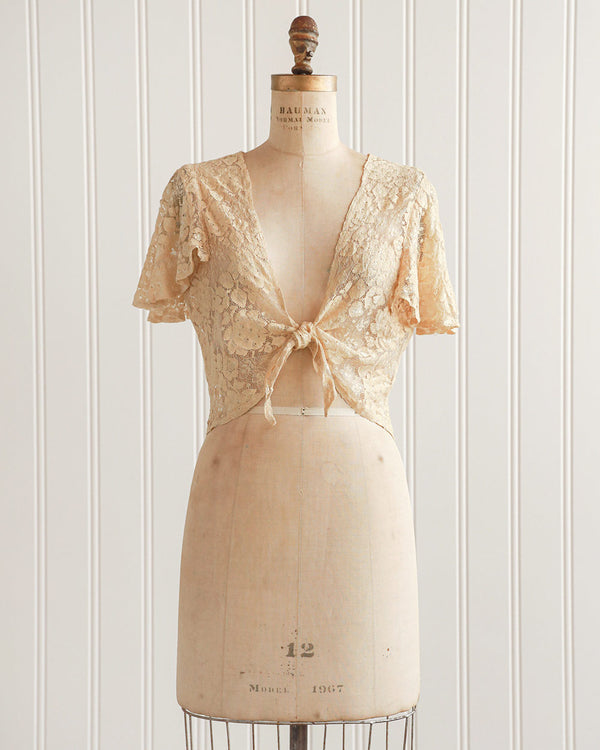 1930s Ivory Lace Top