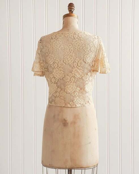 1930s Ivory Lace Top