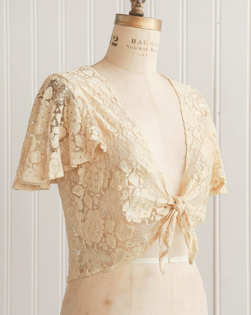 1930s Ivory Lace Top