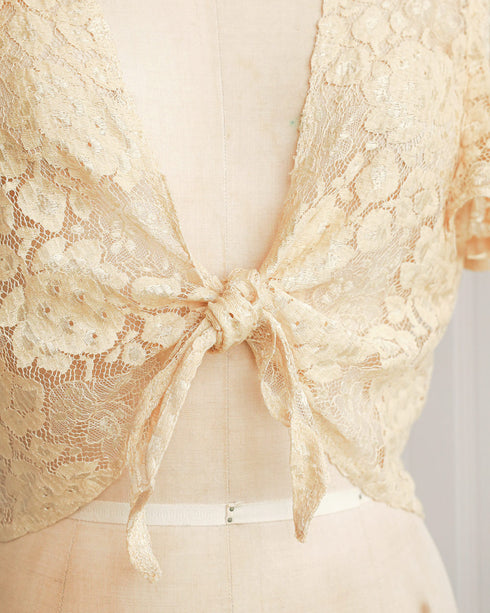 1930s Ivory Lace Top